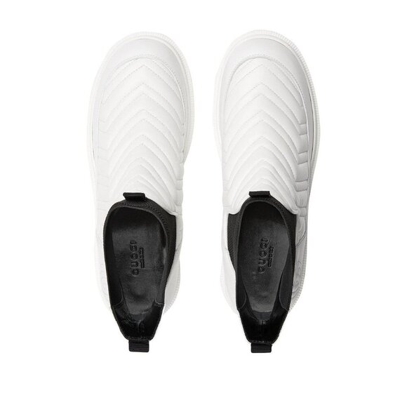 NIB Gucci Women matelassé Chelsea ankle boots in white size 36.5 - Picture 5 of 12